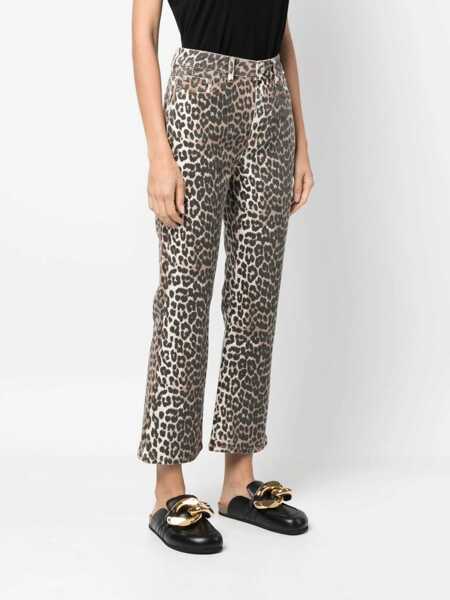 Pantaloni casual Ganni Animal print Pants LEOPARD Femei (BM 9021146) 3