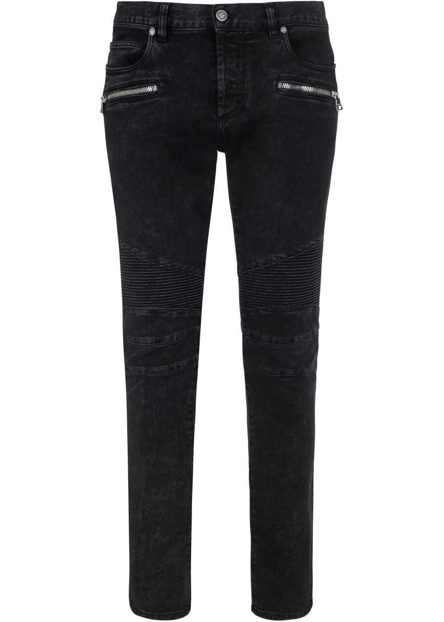 Balmain Ribbed Slim Jeans NOIR DELAVE image16