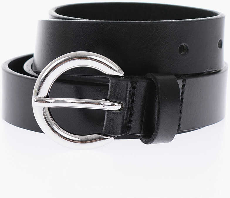 Diesel 20Mm Solid Color Leather B-Pher Belt Black