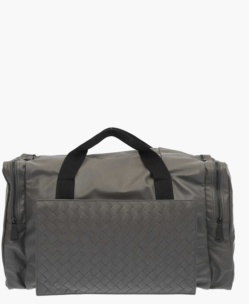 Bottega Veneta Soft Leather Ultralight Travel Bag Gray b-mall.ro