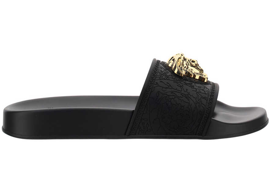 Versace Medusa Slide Shoes BLACK+GOLD VERSACE b-mall.ro