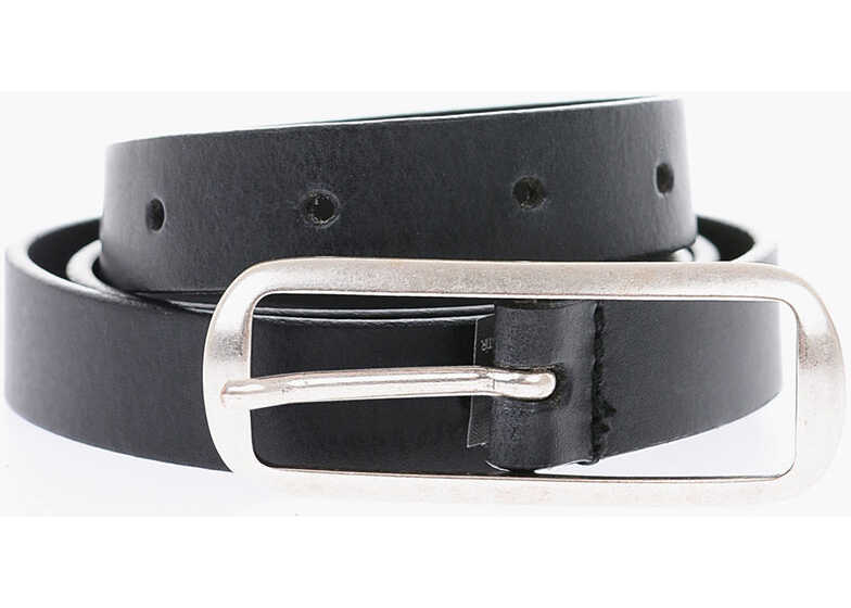 Diesel 20Mm Slim Fit Leather B-Ovy Belt Black