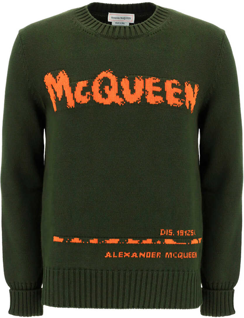 Alexander McQueen Sweater KHAKI/ORANGE image15