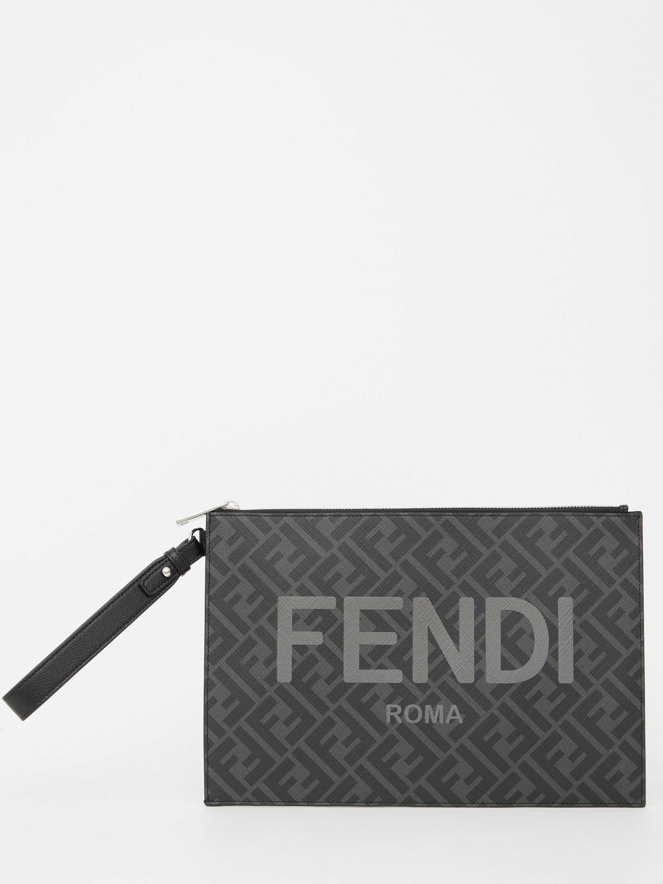 Fendi Flat Pouch With Logo Black b-mall.ro