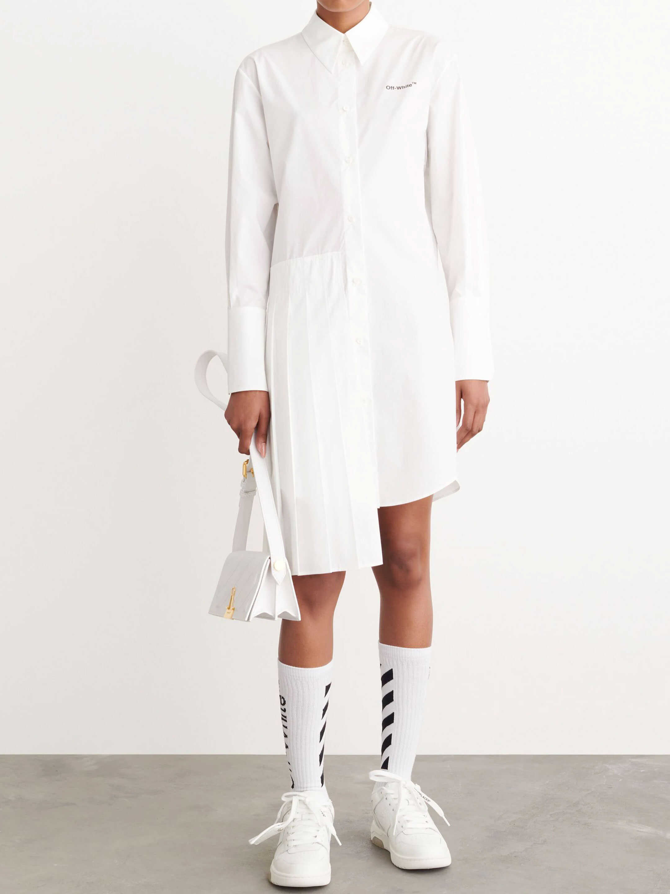 Off-White Diag Shirt Dress White