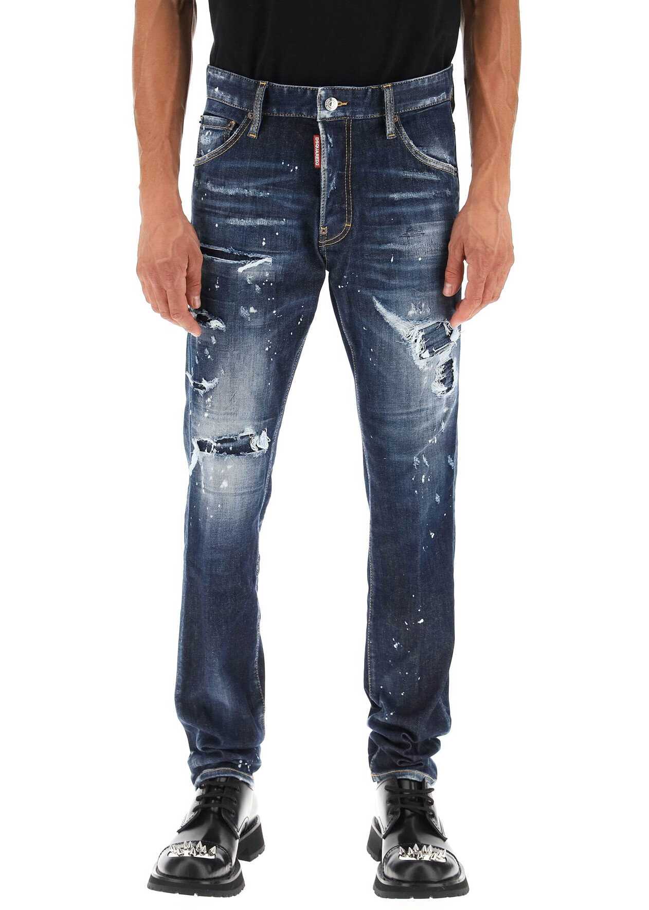 DSQUARED2 Dark Ripped Bleach Wash Cool Guy Jeans NAVY BLUE image10