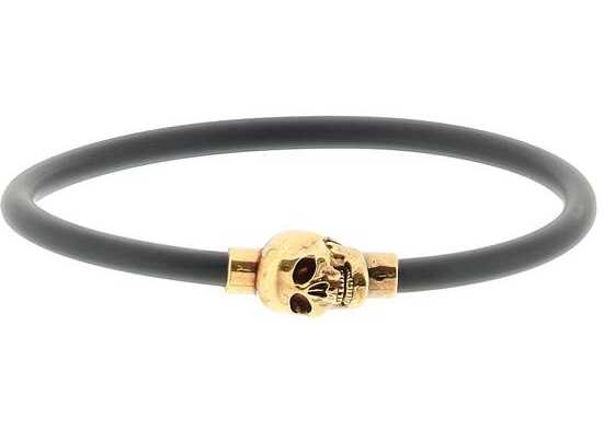 Alexander McQueen Skull Rubber Bracelet NATURAL A GOLD image