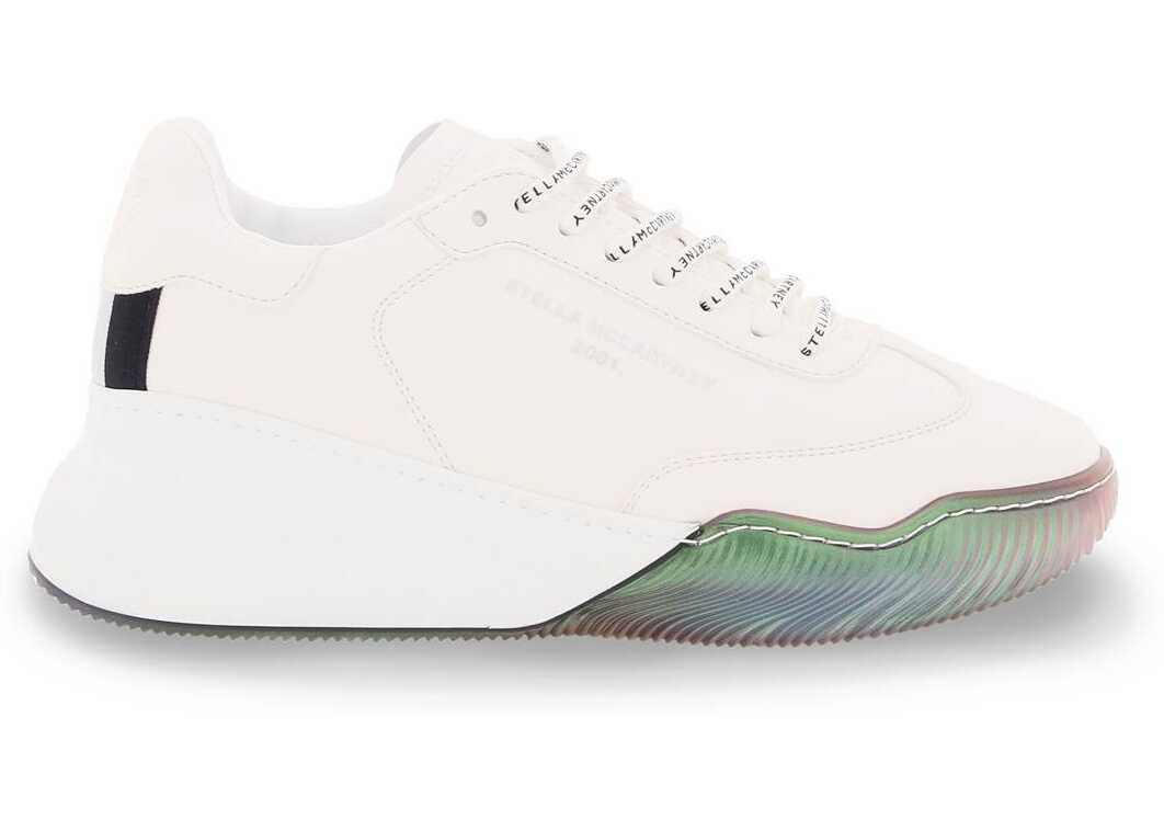 Stella McCartney Faux Leather Trainer Sneakers WHITE MULTI