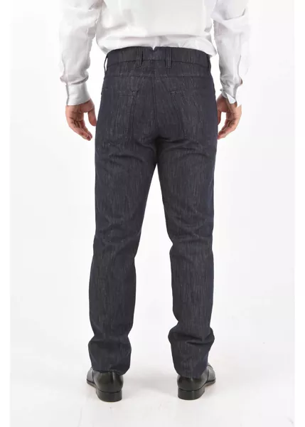 Blugi drepti CORNELIANI Id Cotton Silk 5-Pocket Jeans Blue Barbati (BM 9044450) 2