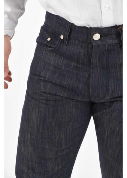 Blugi drepti CORNELIANI Id Cotton Silk 5-Pocket Jeans Blue Barbati (BM 9044450) 3
