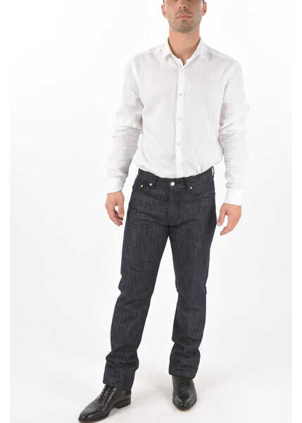 Blugi drepti CORNELIANI Id Cotton Silk 5-Pocket Jeans Blue Barbati (BM 9044450) 4