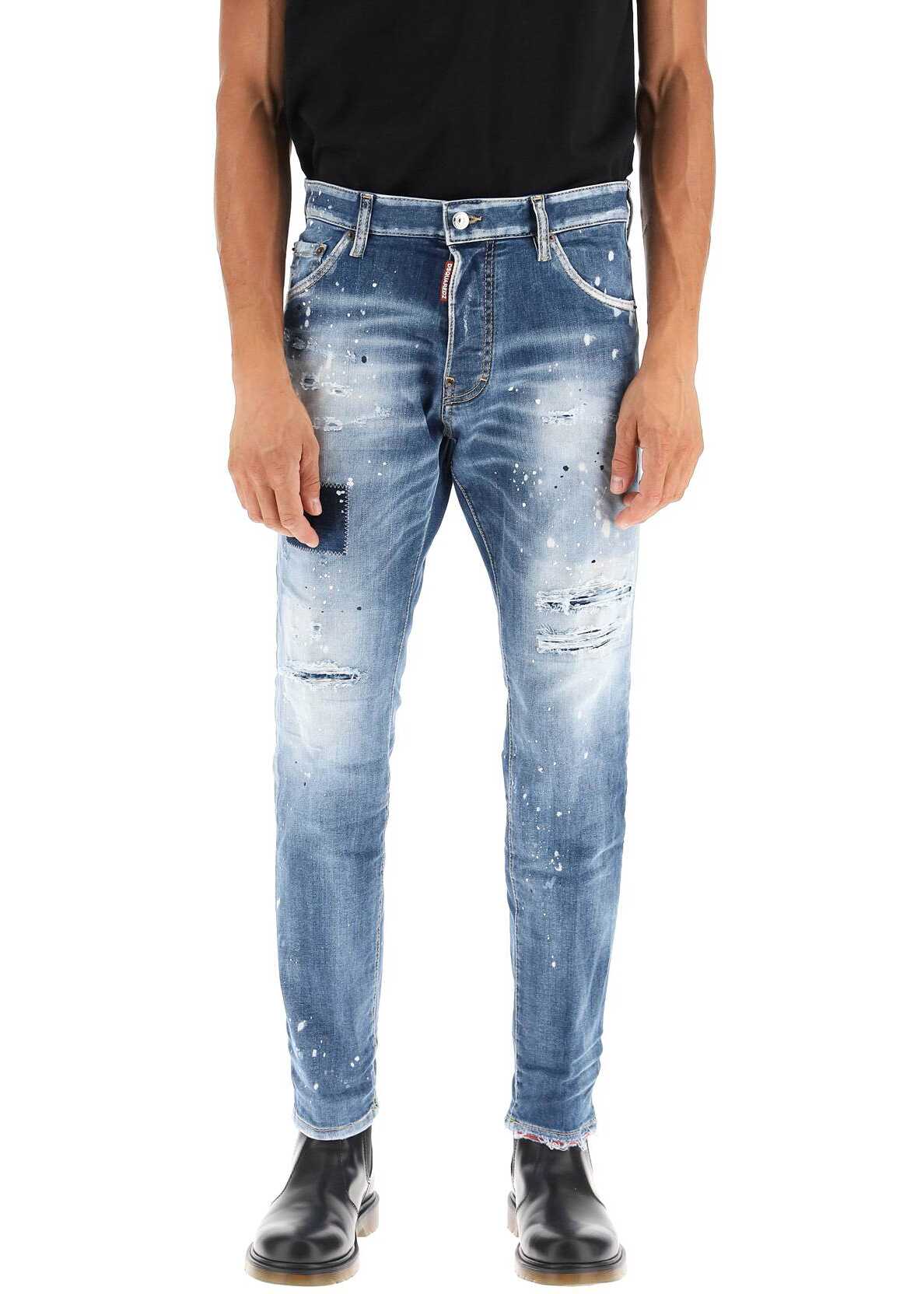 DSQUARED2 Red Peekaboo Wash Cool Guy Cropped Jeans NAVY BLUE image1