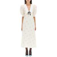 Rochii Long Dress In Rose Print Jacquard Silk Femei