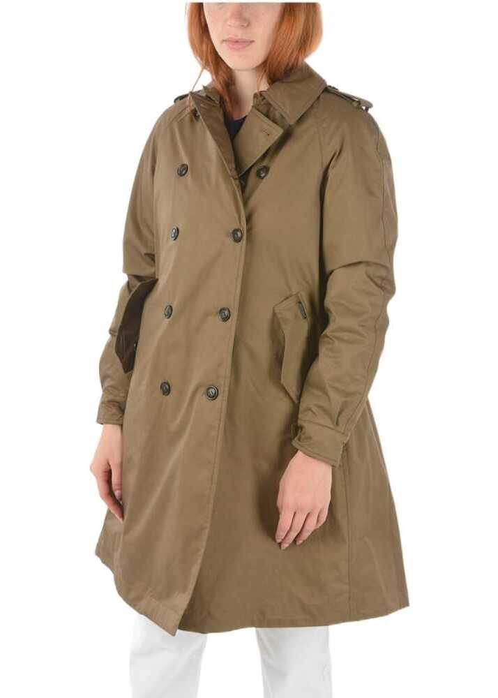Woolrich 2 Pockets Padded Double Breasted Colby Trench Brown image23