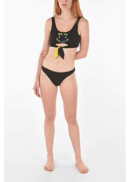 Bikini Diesel Printed Logo High-Cut Bikini Slip Black Femei (BM 9047342) 4