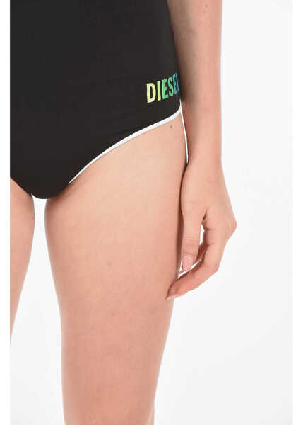 Bikini Diesel Printed Logo High Waisted Bikini Slip Black Femei (BM 9047531) 3