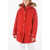 Woolrich Virgin Wool Blend Tundra Down Jacket With Real Fur Detail Red