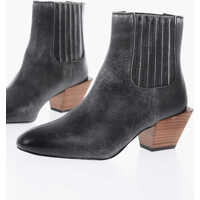 Botine 7Cm Contrasting Heel Leather D-Texanne Ch Wester Boots Femei