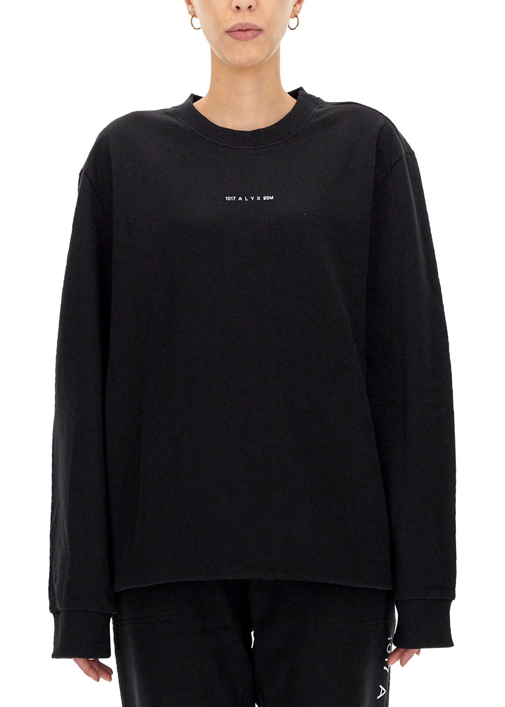 1017 ALYX 9SM Sweatshirt With Logo Print BLACK
