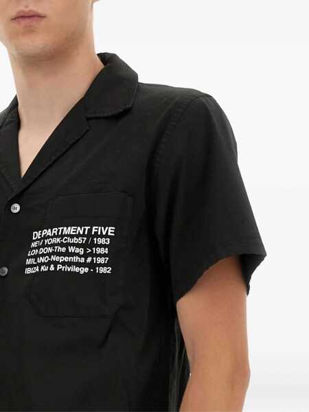 Camasi casual Department Five Hawaiian Shirt With Logo Print BLACK Barbati (BM 9048110) 4