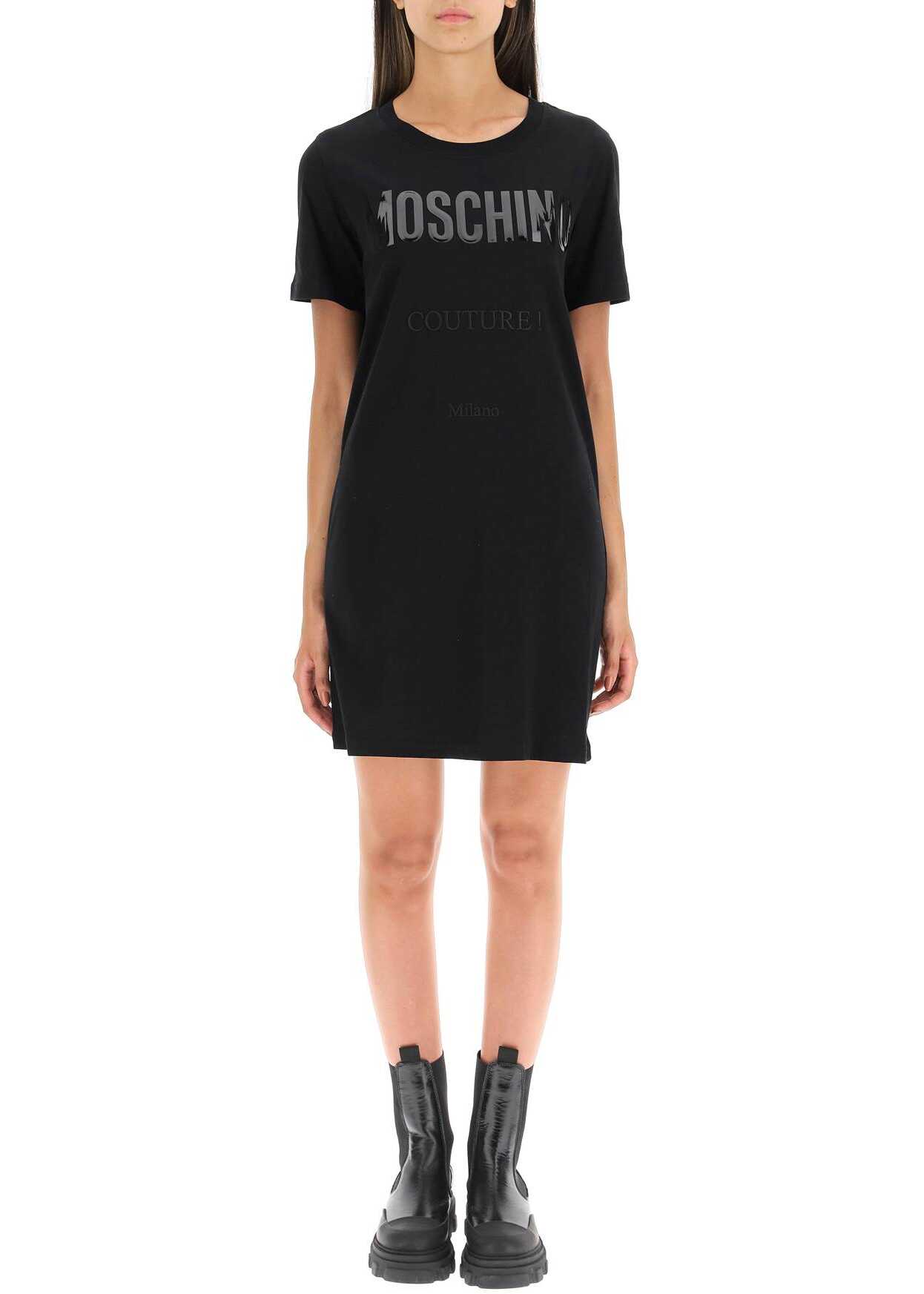 Moschino Vinyl Logo Mini T-Shirt Dress FANTASIA NERO