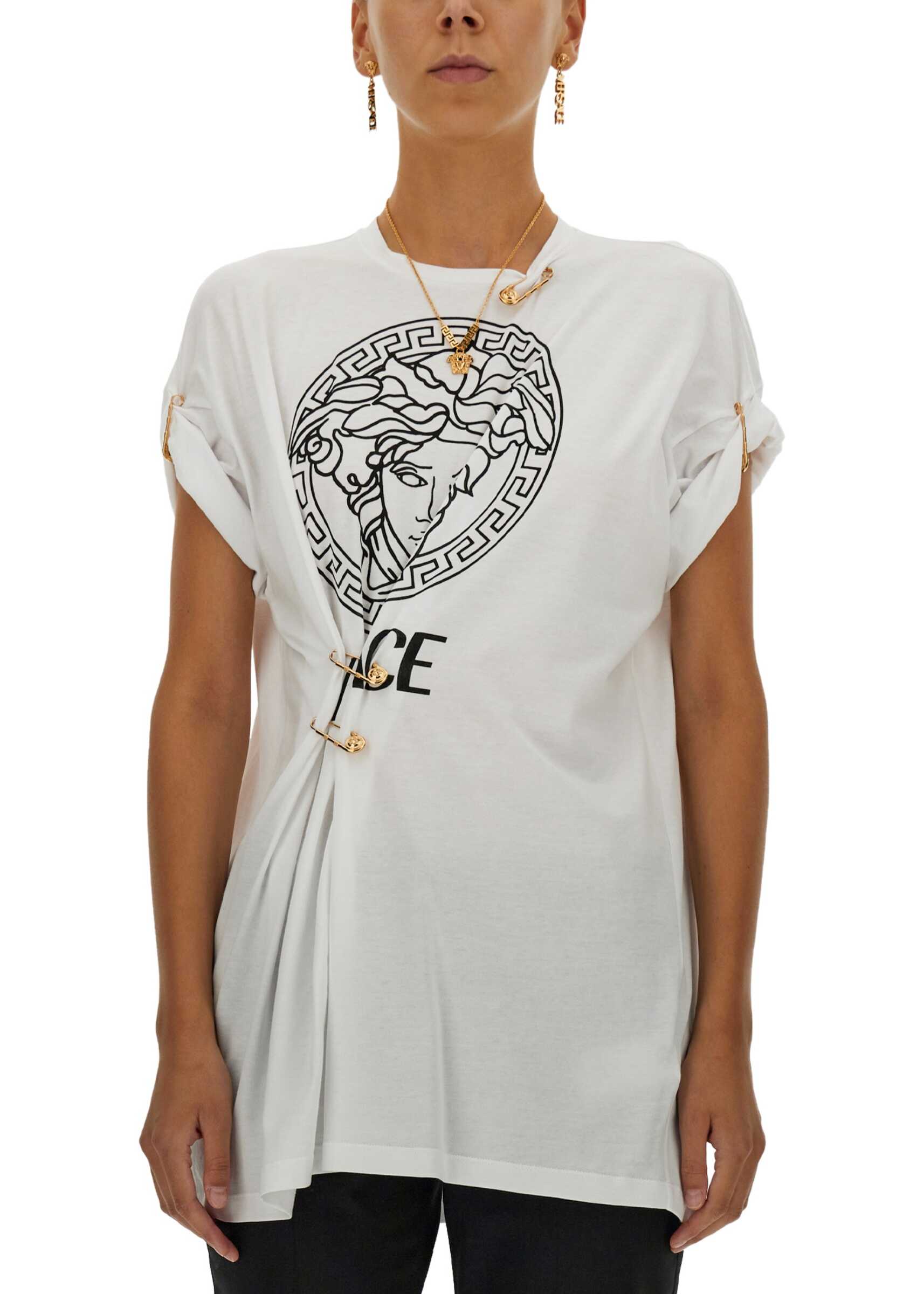 Versace Medusa Safety Pin T-Shirt WHITE image2