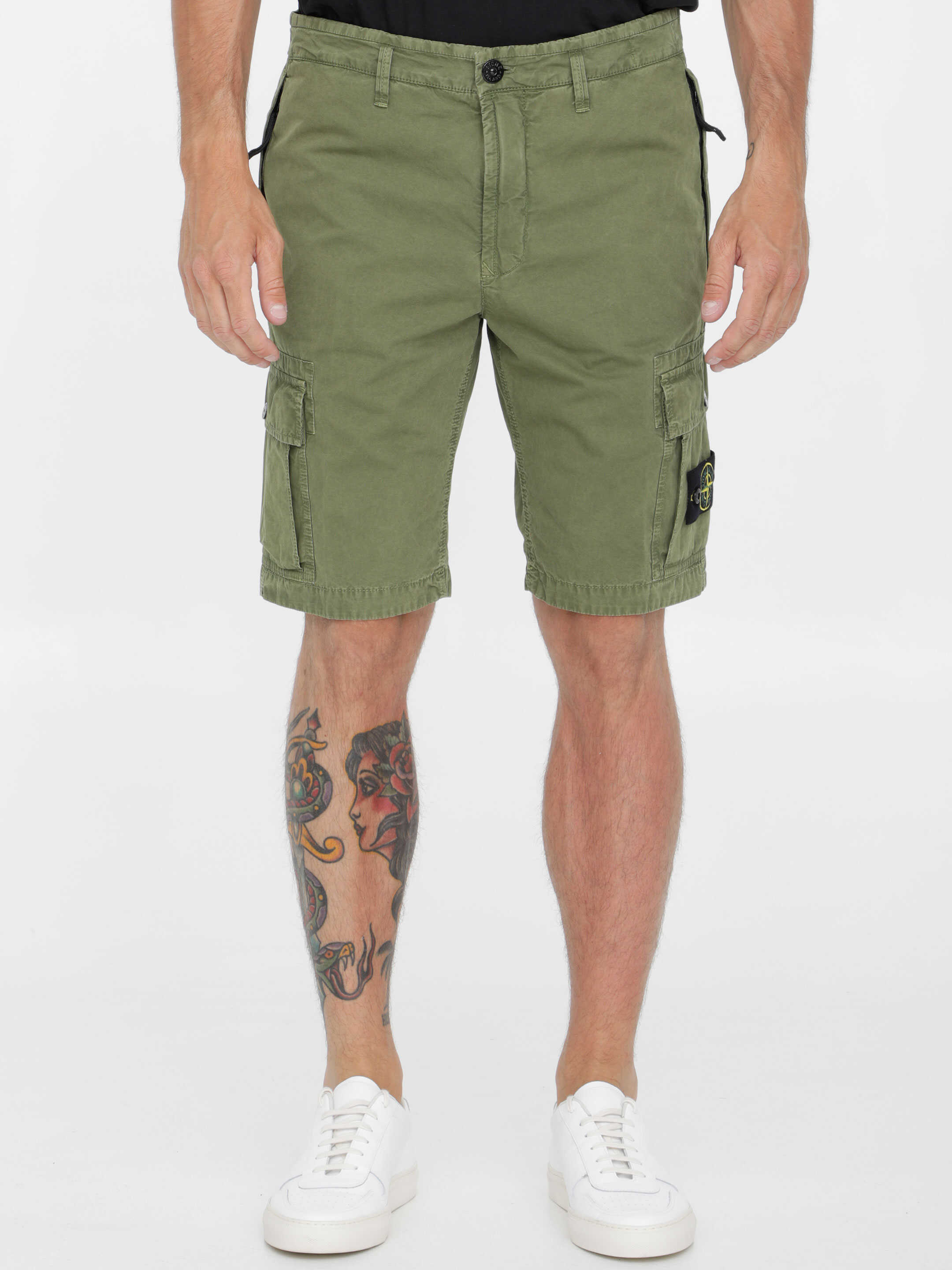 Stone Island Military Green Bermuda Shorts N/A image1