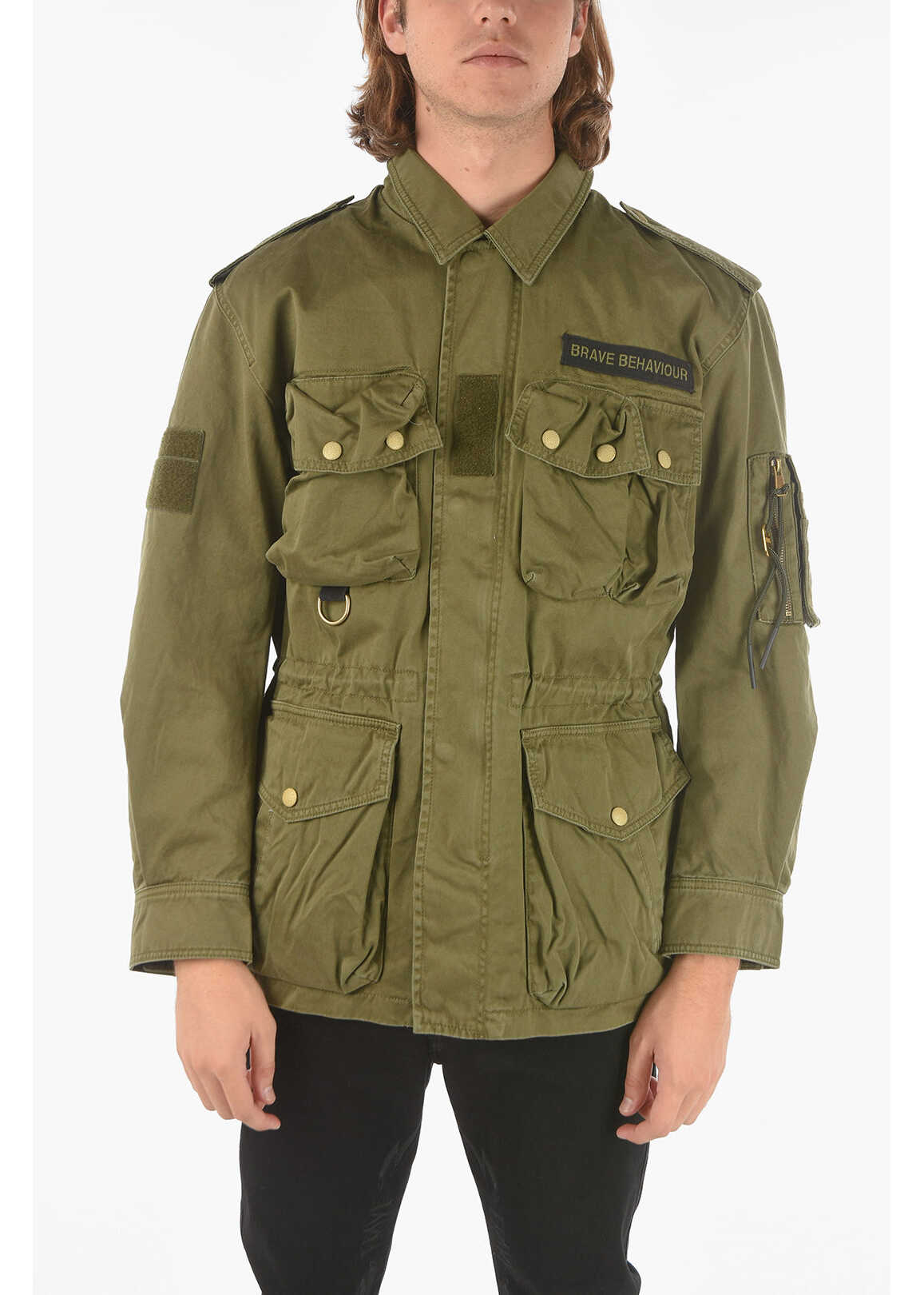 Diesel Giubbotto Utility J-Loyd Con Dettagli Dorati Military Green