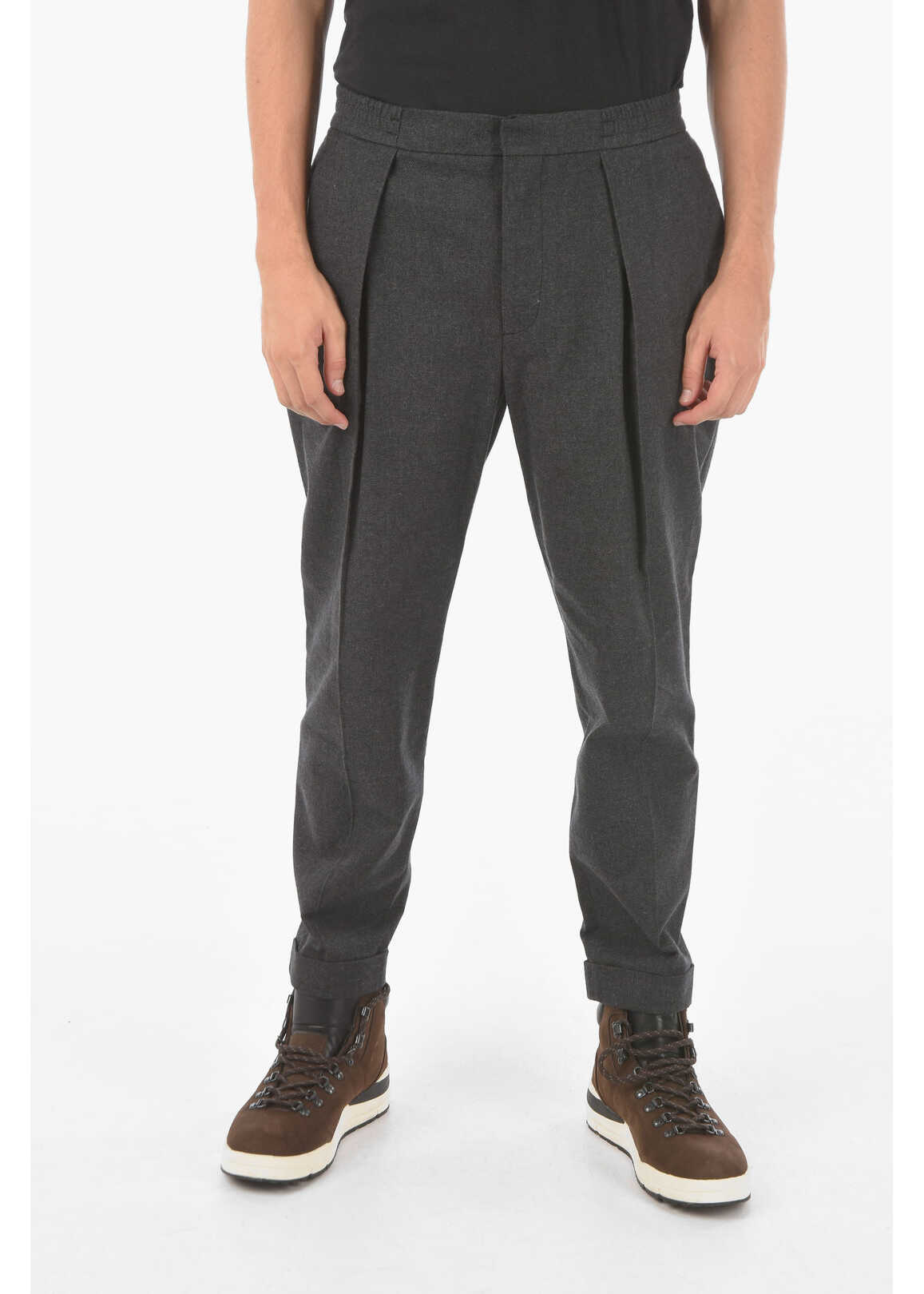 Woolrich Cuffed Hem Single-Pleat Pants Gray