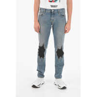 Blugi drepti 17Cm Contrasting Patch Regular Fit Jeans Barbati