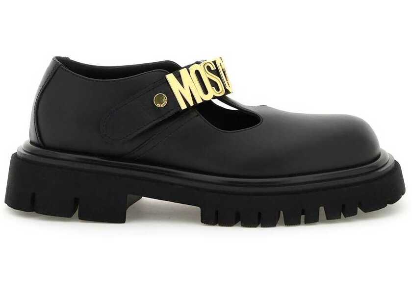 Pantofi Dama Moschino Leather Mary Jane With Logo