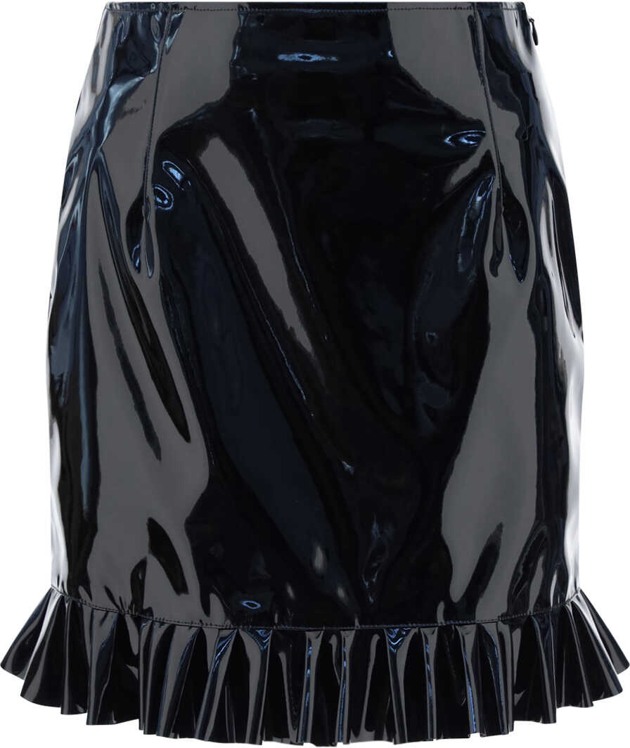 Alessandra Rich Vinyl Mini Skirt BLACK