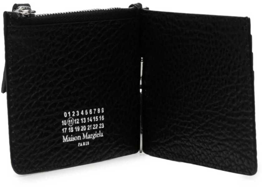 Portofele Maison Margiela Grained leather Card Holder BLACK Femei (BM 9055427) 3