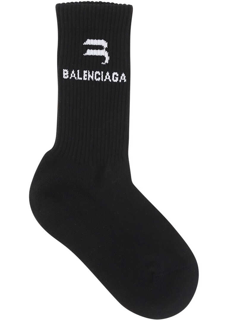 Balenciaga Socks BLACK/WHITE image11