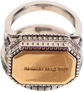 Alexander McQueen Signet Ring A.SILVER/A.GOLD image21