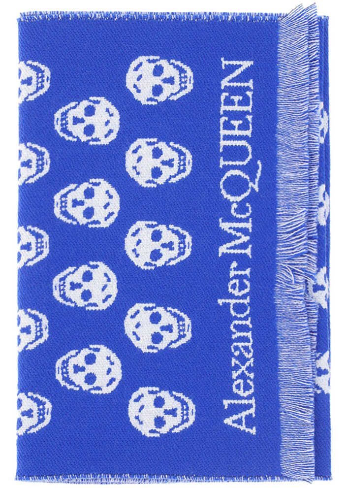 Alexander McQueen Reversible Scarf ROYAL/IVORY