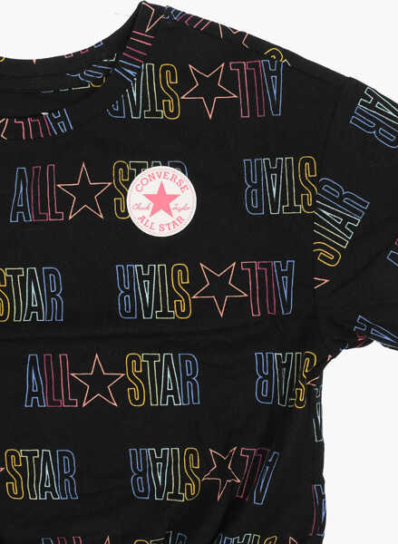 Tricouri Converse All Star Chuck Taylor All Over Printed Logo Crew-Neck T-Shir Black Baieti (BM 9056921) 2