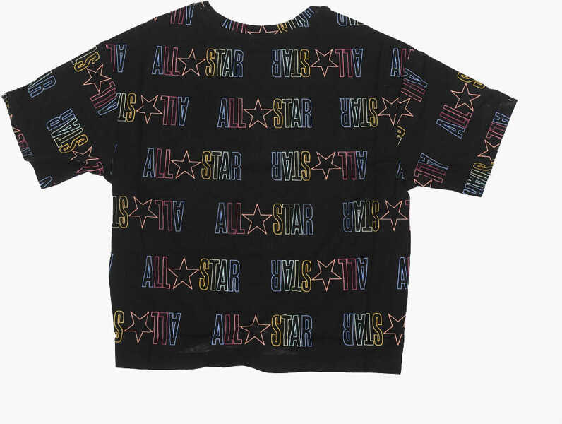 Tricouri Converse All Star Chuck Taylor All Over Printed Logo Crew-Neck T-Shir Black Baieti (BM 9056921) 3