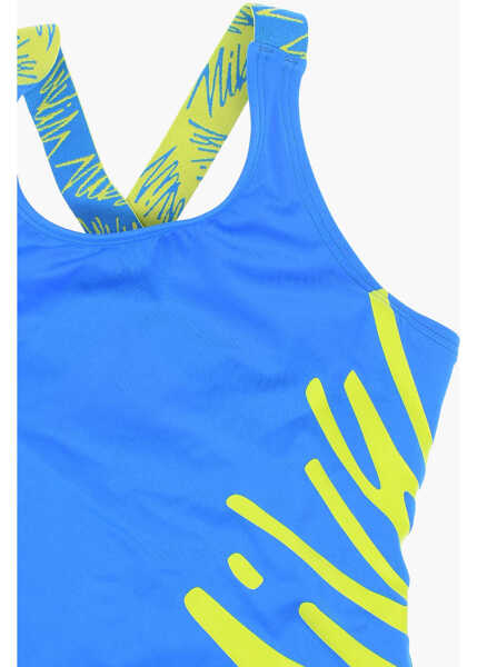 Costume de baie intregi Nike Contrasting Side Logo Printed One Piece Swimsuit Blue Fete (BM 9056924) 2