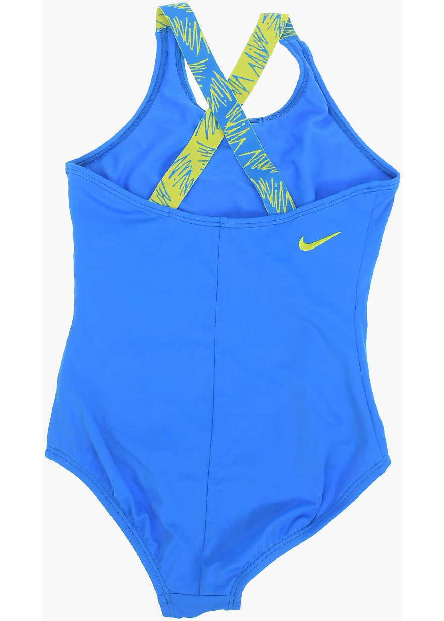 Costume de baie intregi Nike Contrasting Side Logo Printed One Piece Swimsuit Blue Fete (BM 9056924) 3
