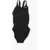 Nike Solid Color One Piece Swimsuit Black