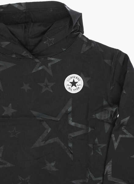 Hanorace Converse All Star Chuck Taylor Stars Printed Sweatshirt With Hood Black Baieti (BM 9056936) 2