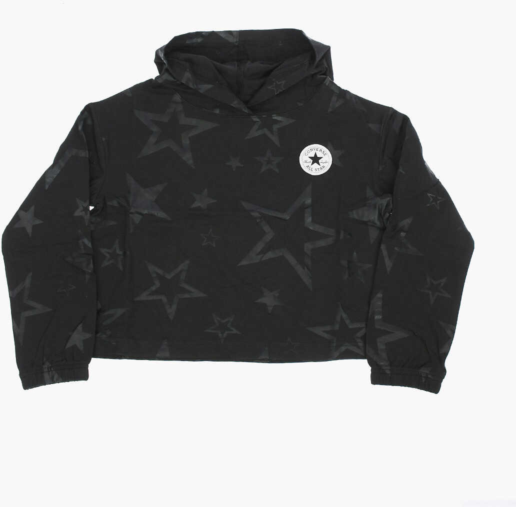 Converse All Star Chuck Taylor Stars Printed Sweatshirt With Hood Black