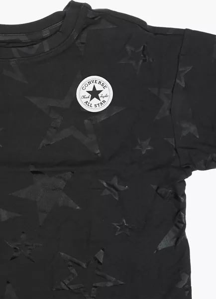 Tricouri Converse All Star Chuck Taylor Stars Printed All Over T-Shirt Black Baieti (BM 9056954) 2