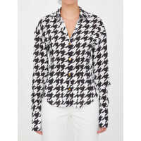 Camasi casual Houndstooth Print Shirt Femei