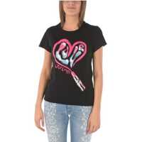 Tricouri Heart Printed Crew-Neck T-Shirt Femei