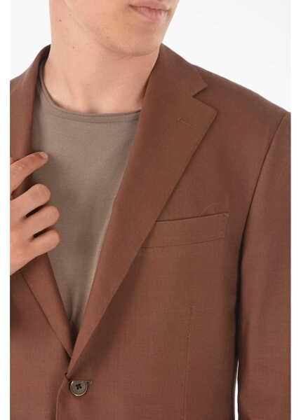 Sacouri CORNELIANI Half-Lined Leader Soft Linen Blend Blazer Brown Barbati (BM 9063512) 3
