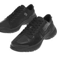 Sneakers Solid Color Leather And Fabric Hybrid Bolt 09 Sneakers Barbati