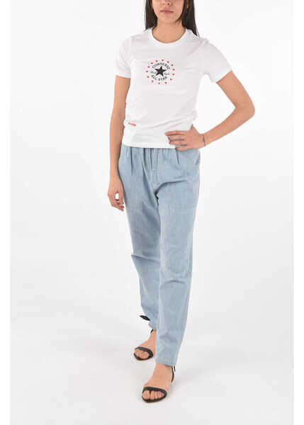 Tricouri Converse Chuck Taylor All Star Crew-Neck T-Shirt With Embroidery White Femei (BM 9070406) 4