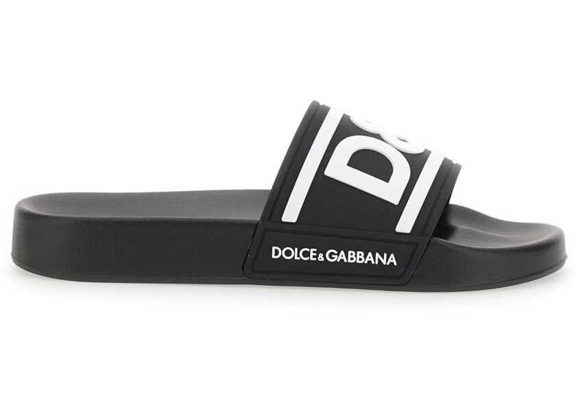 Papuci Dolce & Gabbana Slide Sandal Logo Femei - Boutique Mall Romania